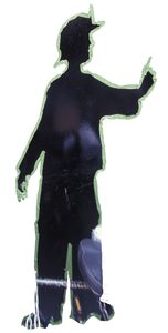 The tape figure at location 10, dedicated to Christopher Pickford