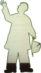 The tape figure at location 109, remembering Sandy Ayala