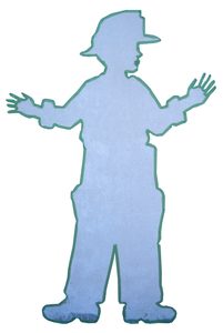 The tape figure at location 133, remembering Stephen Patrick Cherry