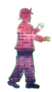 The tape figure at location 215, remembering Luis Jimenez