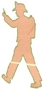 The tape figure at location 8, remembering Daniel M Van Laere